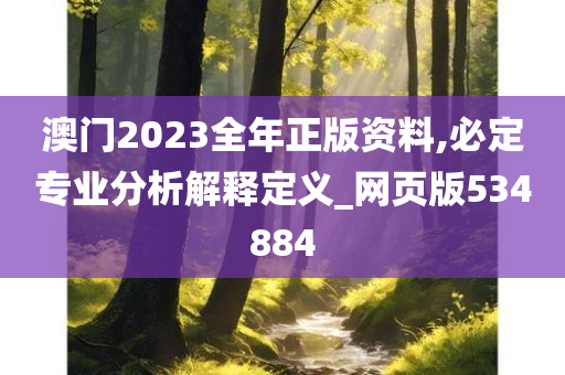 澳门2023全年正版资料,必定专业分析解释定义_网页版534884