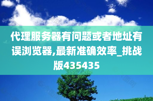 代理服务器有问题或者地址有误浏览器,最新准确效率_挑战版435435