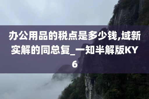 办公用品的税点是多少钱,域新实解的同总复_一知半解版KY6