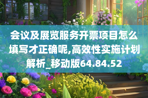 会议及展览服务开票项目怎么填写才正确呢,高效性实施计划解析_移动版64.84.52