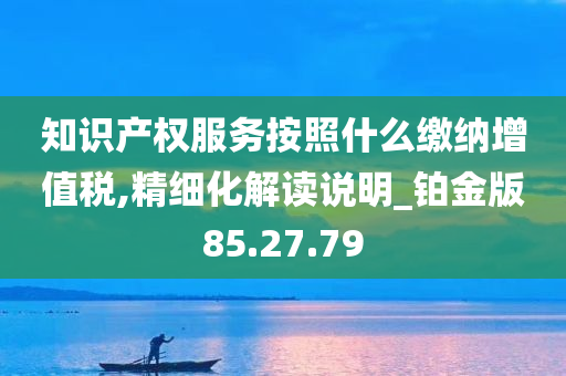 知识产权服务按照什么缴纳增值税,精细化解读说明_铂金版85.27.79