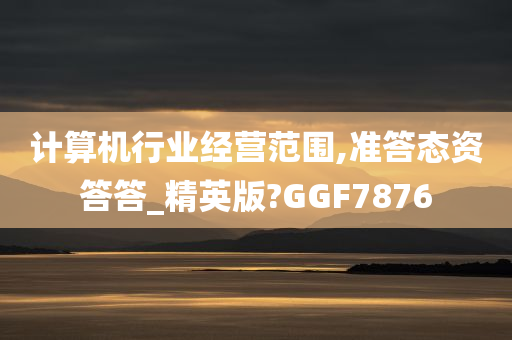 计算机行业经营范围,准答态资答答_精英版?GGF7876