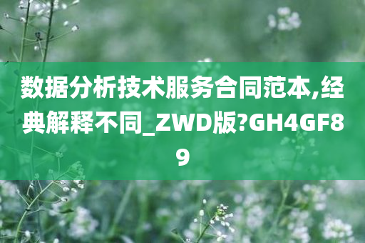 数据分析技术服务合同范本,经典解释不同_ZWD版?GH4GF89