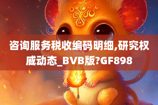 咨询服务税收编码明细,研究权威动态_BVB版?GF898