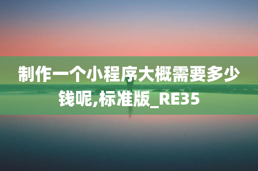 制作一个小程序大概需要多少钱呢,标准版_RE35