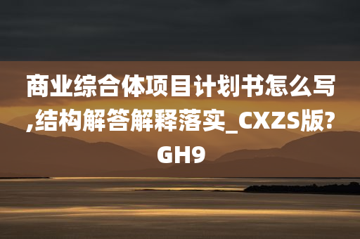 商业综合体项目计划书怎么写,结构解答解释落实_CXZS版?GH9