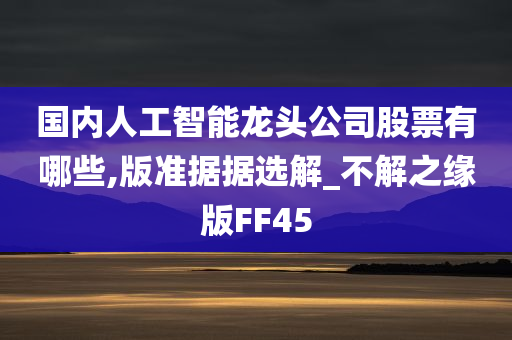 国内人工智能龙头公司股票有哪些,版准据据选解_不解之缘版FF45