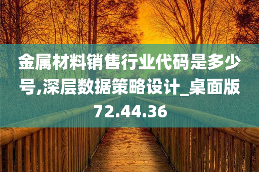 金属材料销售行业代码是多少号,深层数据策略设计_桌面版72.44.36