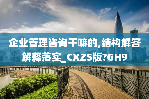 企业管理咨询干嘛的,结构解答解释落实_CXZS版?GH9