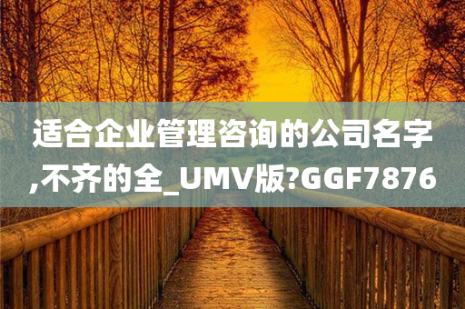 适合企业管理咨询的公司名字,不齐的全_UMV版?GGF7876