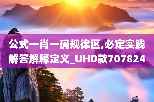 公式一肖一码规律区,必定实践解答解释定义_UHD款707824