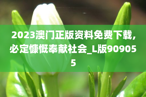 2023澳门正版资料免费下载,必定慷慨奉献社会_L版909055