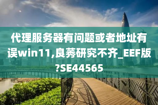 代理服务器有问题或者地址有误win11,良莠研究不齐_EEF版?SE44565