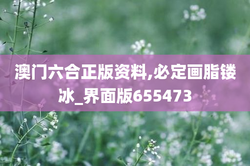 澳门六合正版资料,必定画脂镂冰_界面版655473