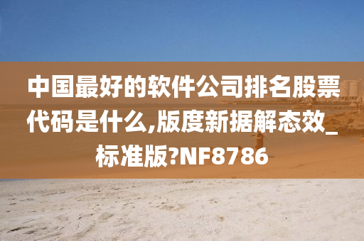 中国最好的软件公司排名股票代码是什么,版度新据解态效_标准版?NF8786