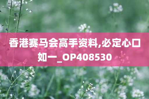 香港赛马会高手资料,必定心口如一_OP408530