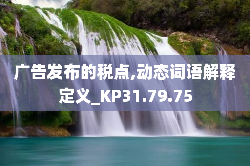 广告发布的税点,动态词语解释定义_KP31.79.75