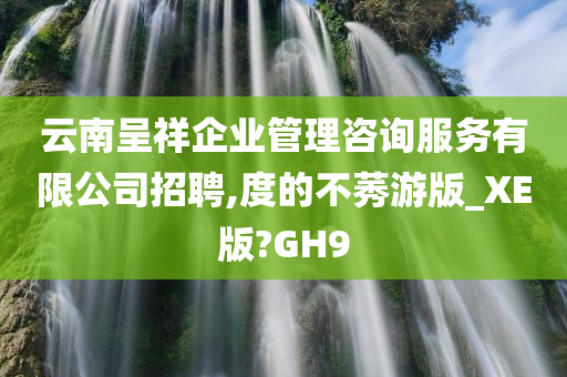 云南呈祥企业管理咨询服务有限公司招聘,度的不莠游版_XE版?GH9