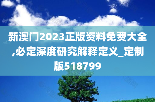 新澳门2023正版资料免费大全,必定深度研究解释定义_定制版518799