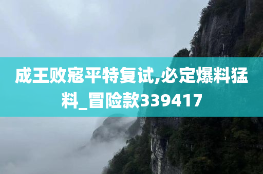 成王败寇平特复试,必定爆料猛料_冒险款339417