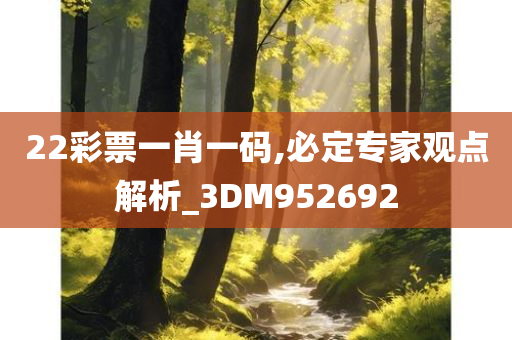 22彩票一肖一码,必定专家观点解析_3DM952692