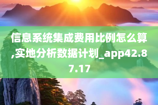 信息系统集成费用比例怎么算,实地分析数据计划_app42.87.17