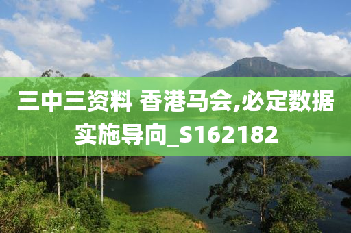 三中三资料 香港马会,必定数据实施导向_S162182