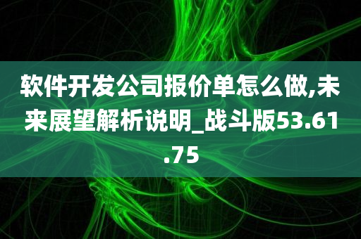 软件开发公司报价单怎么做,未来展望解析说明_战斗版53.61.75