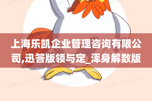 上海乐凯企业管理咨询有限公司,迅答版领与定_浑身解数版