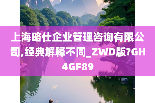 上海略仕企业管理咨询有限公司,经典解释不同_ZWD版?GH4GF89