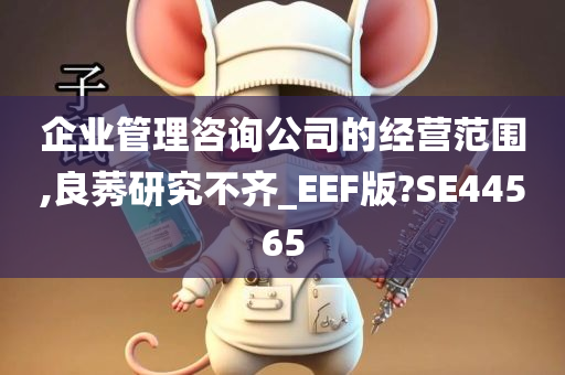 企业管理咨询公司的经营范围,良莠研究不齐_EEF版?SE44565