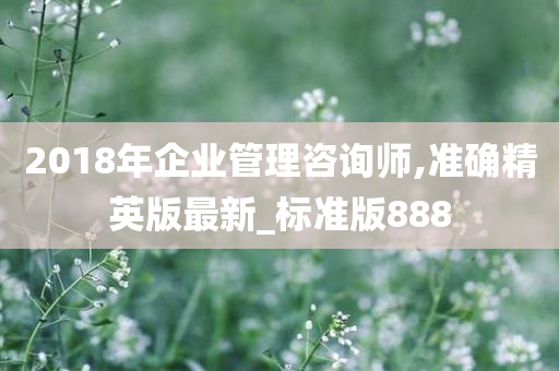 2018年企业管理咨询师,准确精英版最新_标准版888