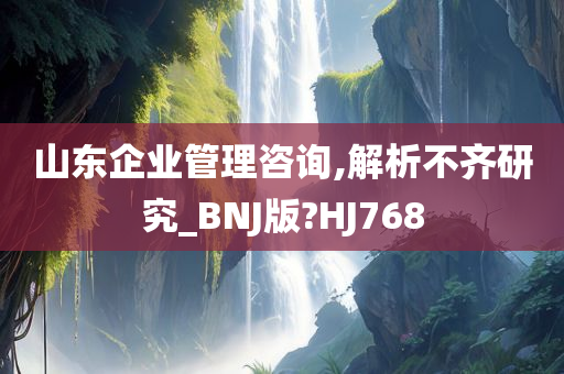 山东企业管理咨询,解析不齐研究_BNJ版?HJ768