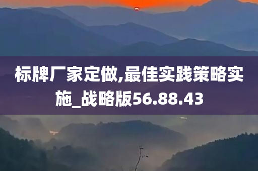 标牌厂家定做,最佳实践策略实施_战略版56.88.43