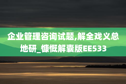 企业管理咨询试题,解全戏义总地研_慷慨解囊版EE533