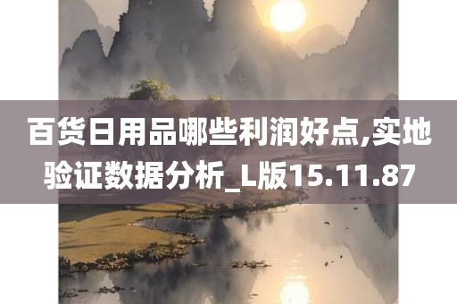 百货日用品哪些利润好点,实地验证数据分析_L版15.11.87