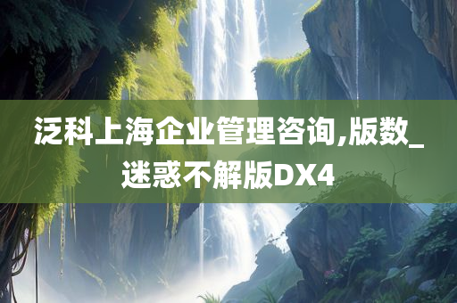 泛科上海企业管理咨询,版数_迷惑不解版DX4