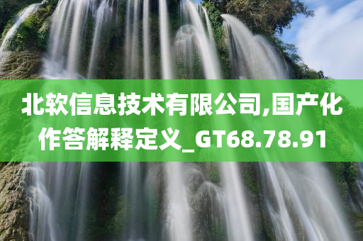 北软信息技术有限公司,国产化作答解释定义_GT68.78.91