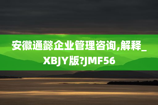 安徽通懿企业管理咨询,解释_XBJY版?JMF56