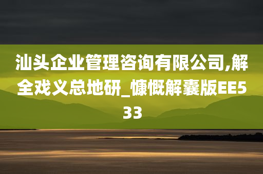 汕头企业管理咨询有限公司,解全戏义总地研_慷慨解囊版EE533