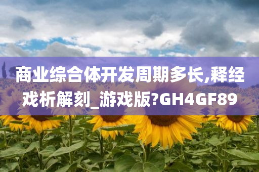 商业综合体开发周期多长,释经戏析解刻_游戏版?GH4GF89