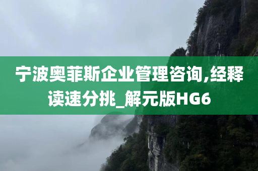 宁波奥菲斯企业管理咨询,经释读速分挑_解元版HG6