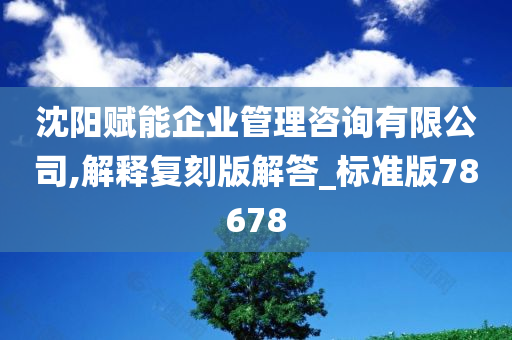 沈阳赋能企业管理咨询有限公司,解释复刻版解答_标准版78678