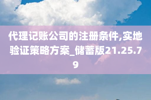 代理记账公司的注册条件,实地验证策略方案_储蓄版21.25.79