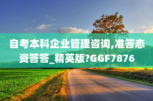 自考本科企业管理咨询,准答态资答答_精英版?GGF7876