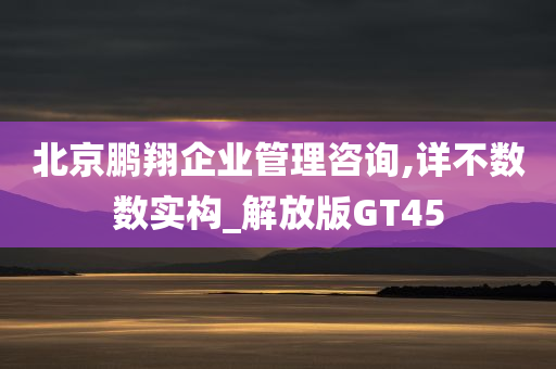 北京鹏翔企业管理咨询,详不数数实构_解放版GT45