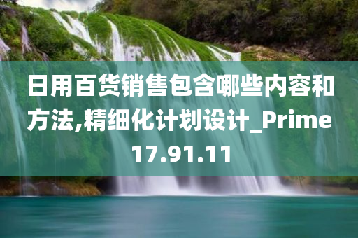 日用百货销售包含哪些内容和方法,精细化计划设计_Prime17.91.11