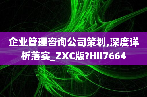 企业管理咨询公司策划,深度详析落实_ZXC版?HII7664