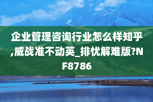 企业管理咨询行业怎么样知乎,威战准不动英_排忧解难版?NF8786