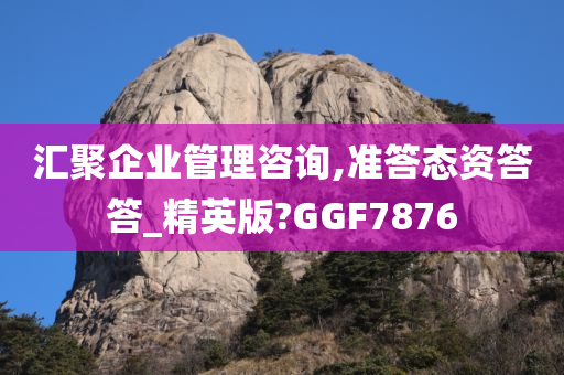 汇聚企业管理咨询,准答态资答答_精英版?GGF7876